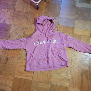 Calvin Klein Performance Relaxed Fit Pullover Hooded Sweatshirt, Pink, Size 8
